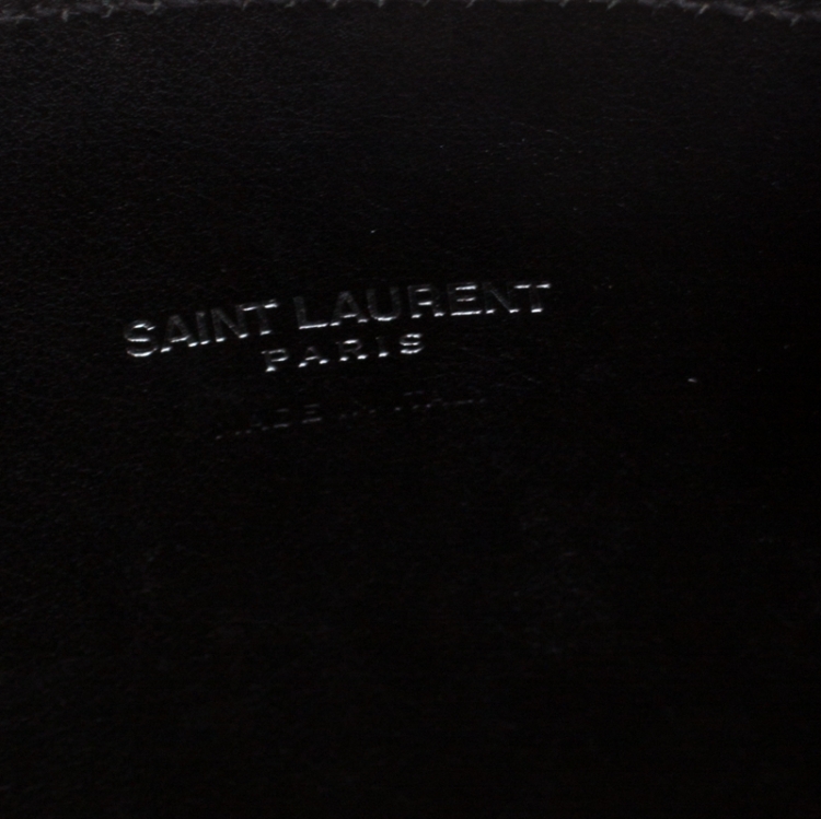 Pre Owned Saint Laurent Black Croc Embossed Leather Nano Classic Sac De Jour Tote