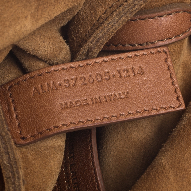 Pre Owned Saint Laurent Paris Brown Nubuck Anita Crossbody Bag