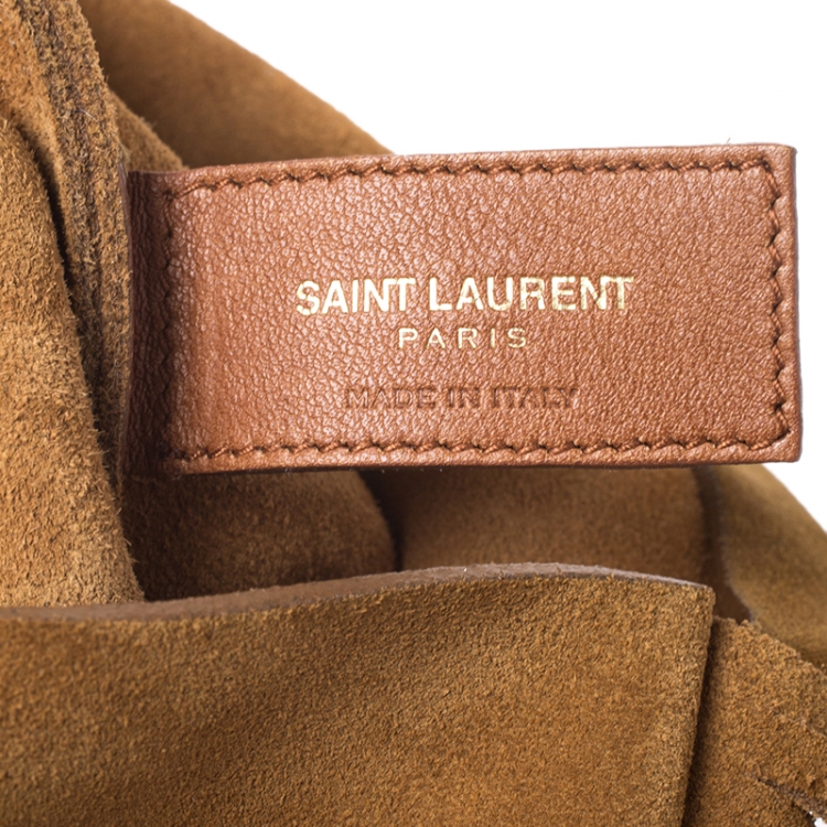 Pre Owned Saint Laurent Paris Brown Nubuck Anita Crossbody Bag