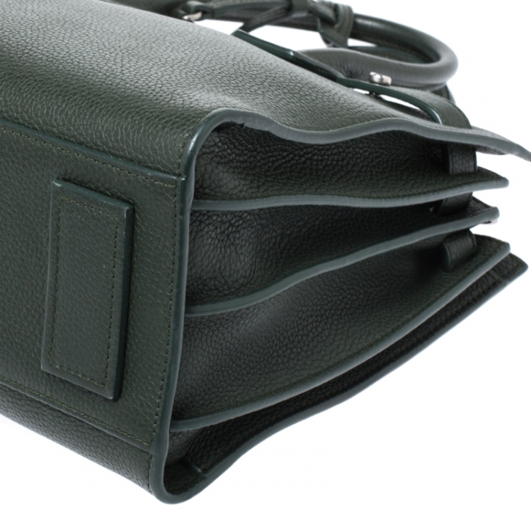 Pre Owned Saint Laurent Green Leather Baby Classic Sac De Jour Tote