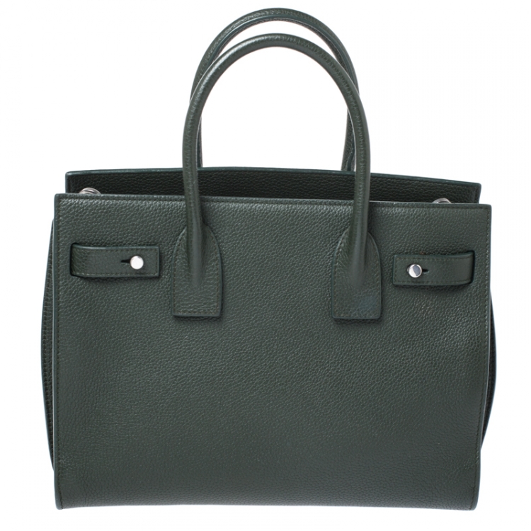 Pre Owned Saint Laurent Green Leather Baby Classic Sac De Jour Tote