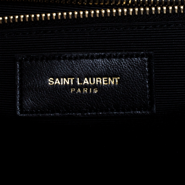 Pre Owned Saint Laurent Black Matelasse Leather Large Cassandre Flap Bag