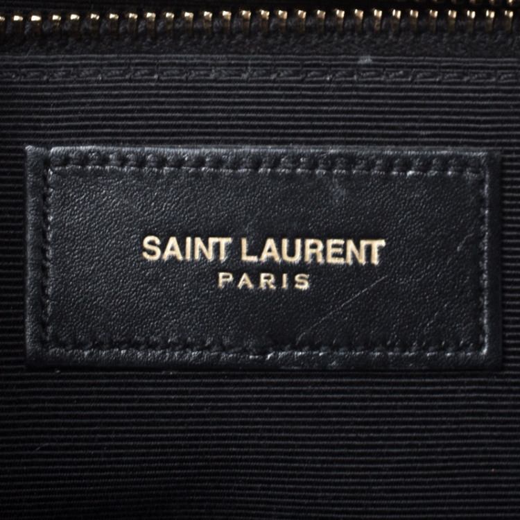 مملوكة مسبقًا Saint Laurent Black Matelasse Leather Large Cassandre Flap Bag