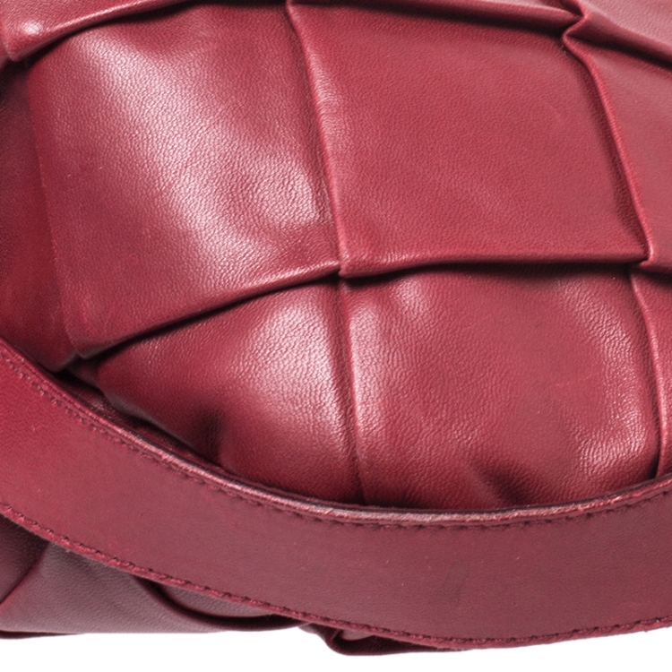 Pre Owned Saint Laurent Paris Red Pleated Leather Hobo