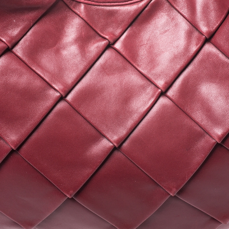 Pre Owned Saint Laurent Paris Red Pleated Leather Hobo