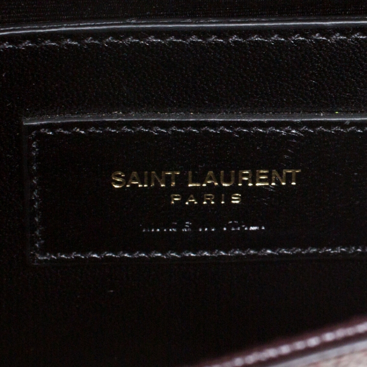 Pre Owned Saint Laurent Burgundy Monogram Leather Kate Crossbody Bag 