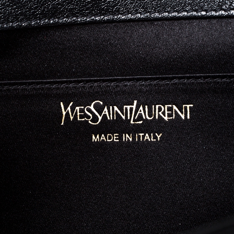 Pre Owned Saint Laurent Paris Black Leather Belle De Jour Flap Clutch