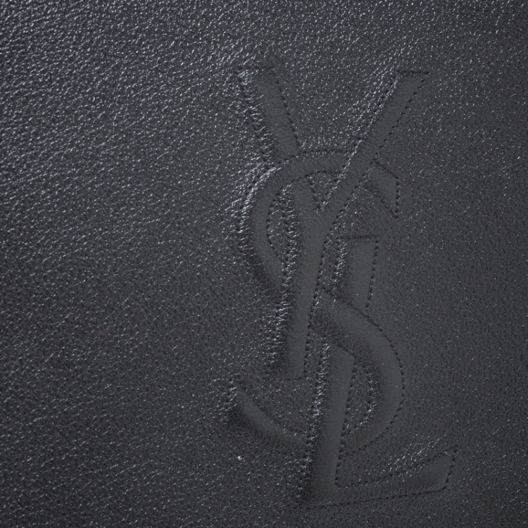 Pre Owned Saint Laurent Paris Black Leather Belle De Jour Flap Clutch