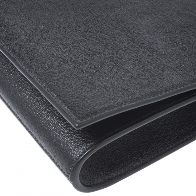 Pre Owned Saint Laurent Paris Black Leather Belle De Jour Flap Clutch