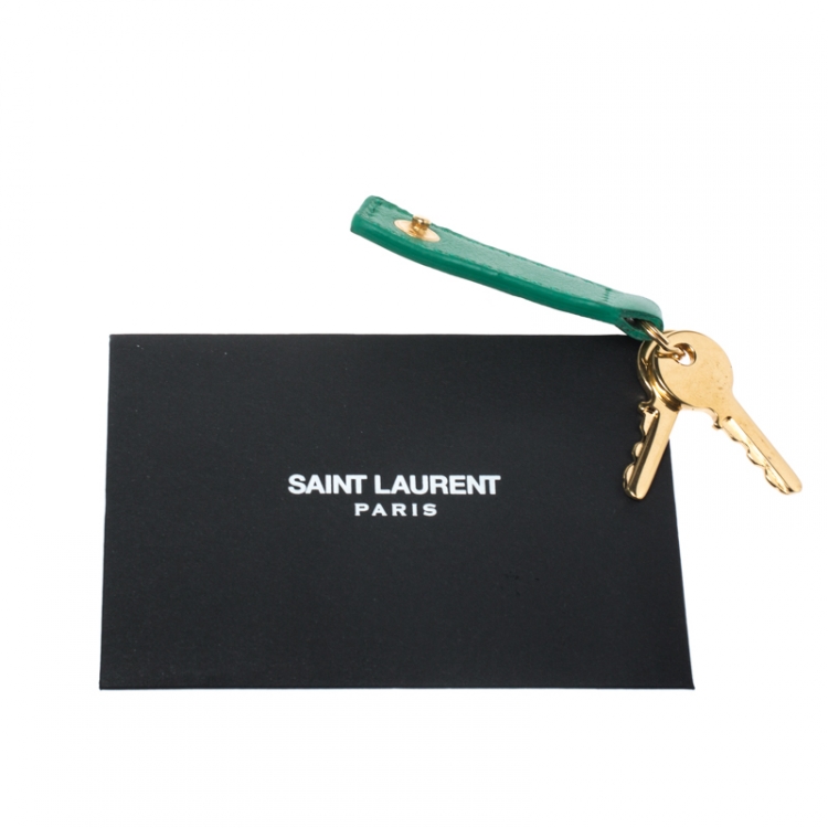 Pre Owned Saint Laurent Green Leather Small Classic Sac De Jour Tote