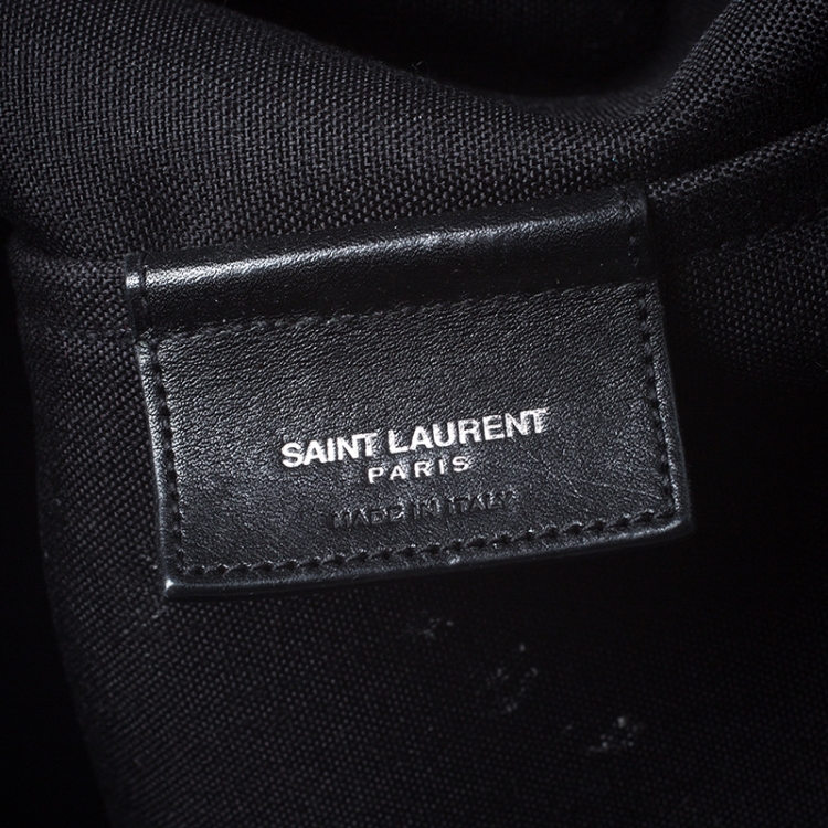 Pre Owned Saint Laurent Paris Brown/Black Leopard Canvas East West Beach Shopper Tote 