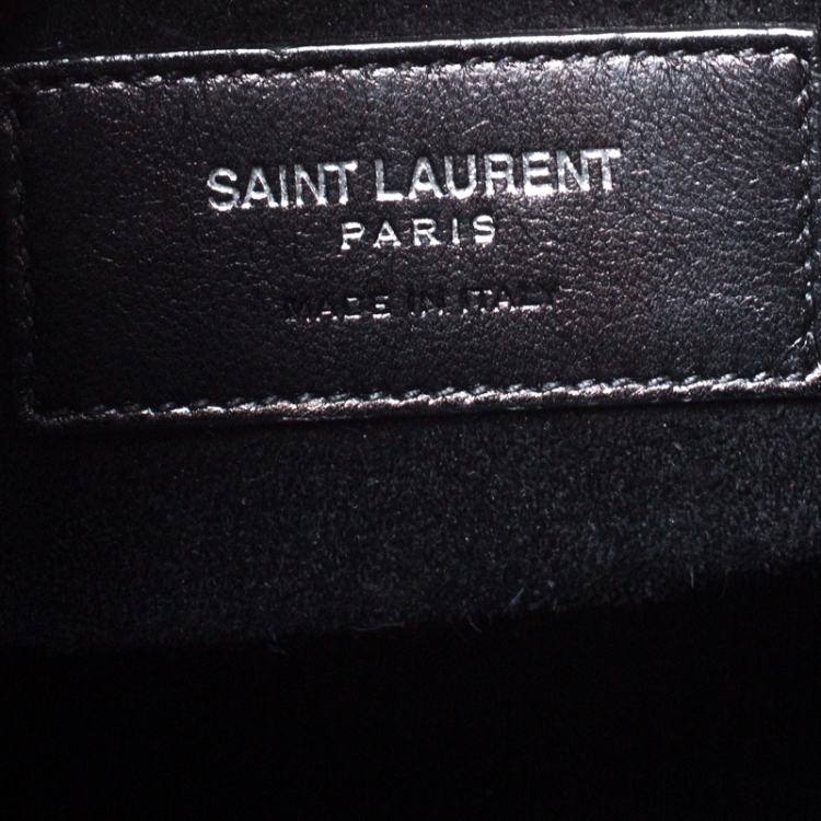 Pre Owned Saint Laurent Black Croc Embossed Leather Small Classic Sac De Jour Tote