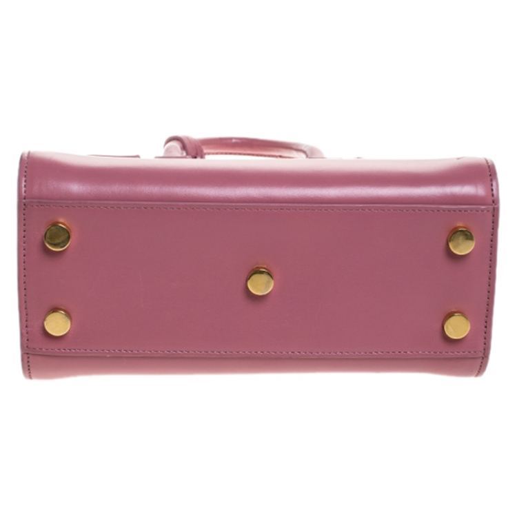 Pre Owned Saint Laurent Pink Leather Nano Classic Sac De Jour Tote