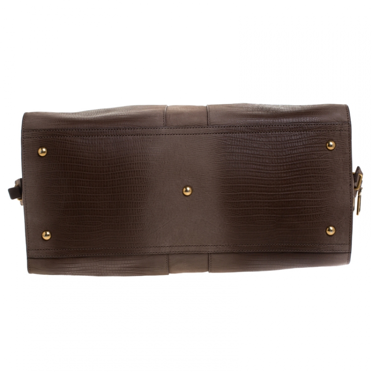 Pre Owned Saint Laurent Paris Brown Ombre Leather Large Cabas Chyc Satchel Bag