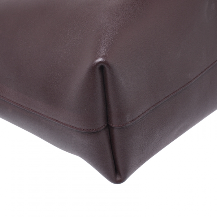 Pre Owned Saint Laurent Paris Burgundy Leather Shopper Tote