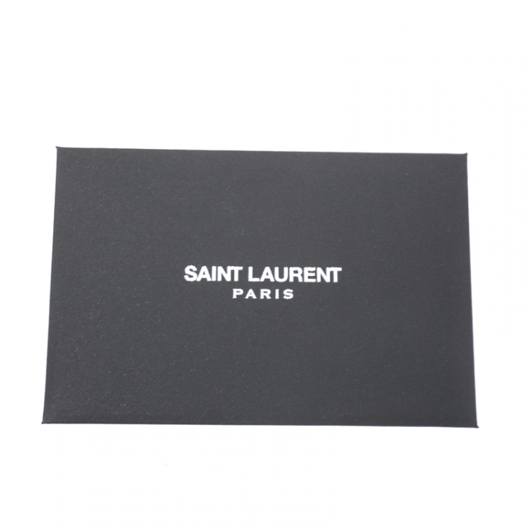Pre Owned Saint Laurent Black Leather Monogram Envelope Shoulder Bag