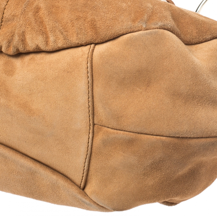 مملوكة مسبقًا Saint Laurent Paris Tan Nubuck Shoulder Bag