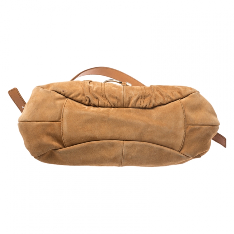 مملوكة مسبقًا Saint Laurent Paris Tan Nubuck Shoulder Bag