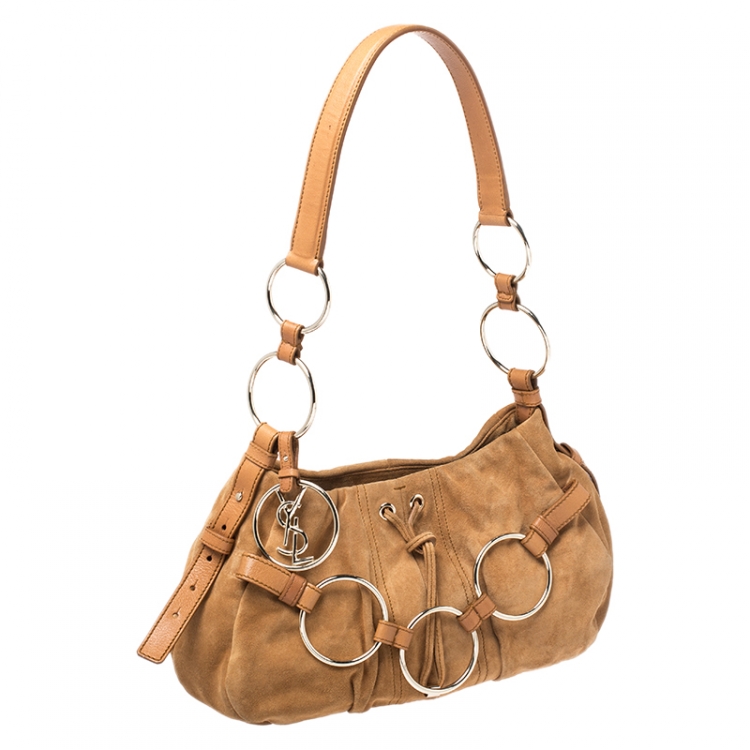 مملوكة مسبقًا Saint Laurent Paris Tan Nubuck Shoulder Bag