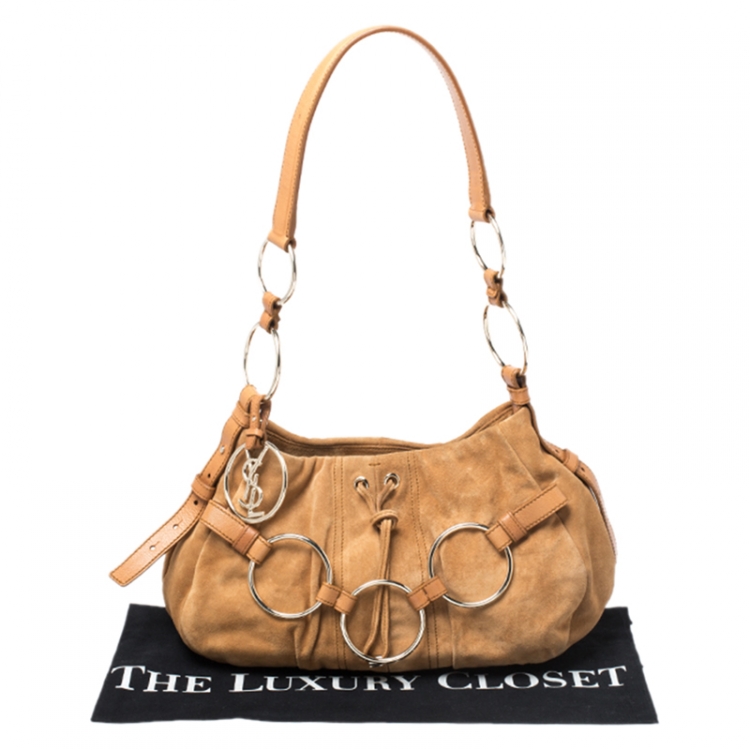 مملوكة مسبقًا Saint Laurent Paris Tan Nubuck Shoulder Bag