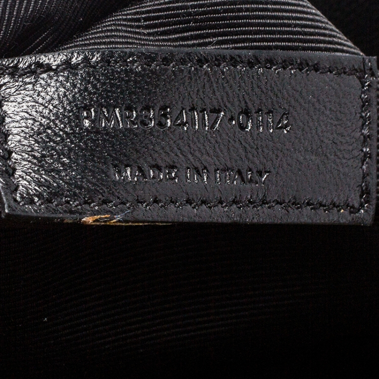 Pre Owned Saint Laurent Black Matelasse Leather Cassandre Shopper Tote