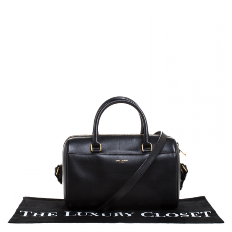 مملوكة مسبقًا Saint Laurent Black Leather Classic Baby Duffle Crossbody Bag 
