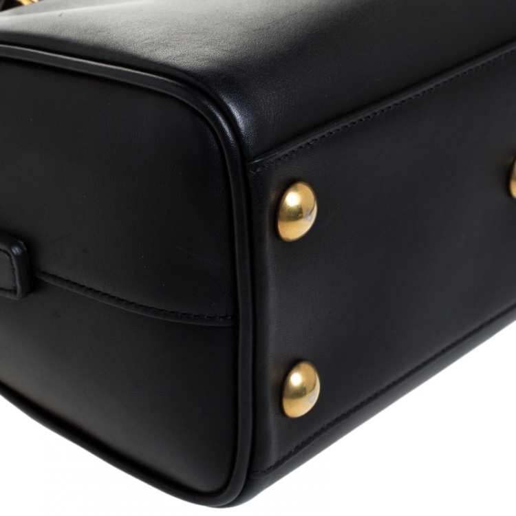 مملوكة مسبقًا Saint Laurent Black Leather Classic Baby Duffle Crossbody Bag 