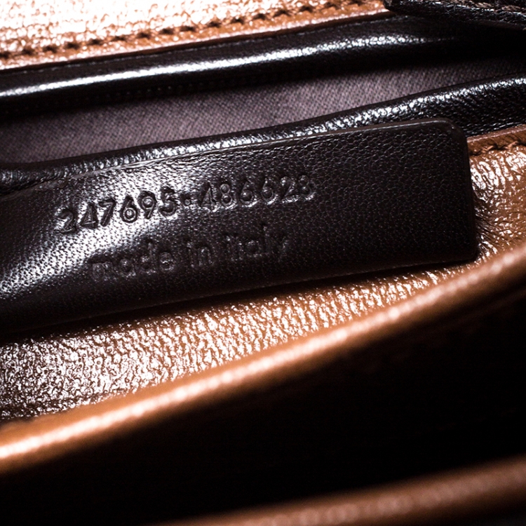 Pre Owned Saint Laurent Dark Brown Leather Large Chyc Flap Shoulder Bag