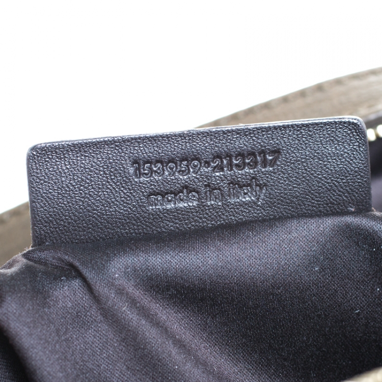 Pre Owned Saint Laurent Olive Green Leather Oversized Muse Bag