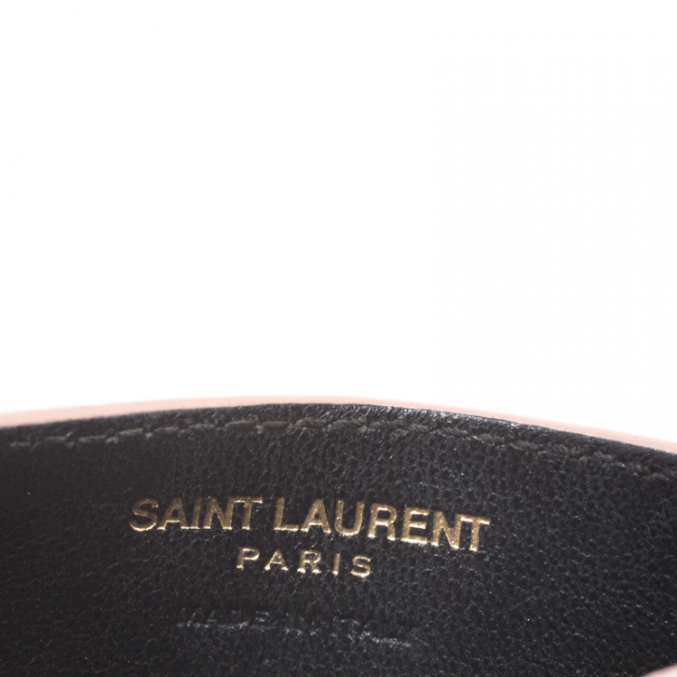 مملوكة مسبقًا Saint Laurent Nude Matelasse Leather Monogram Card Holder