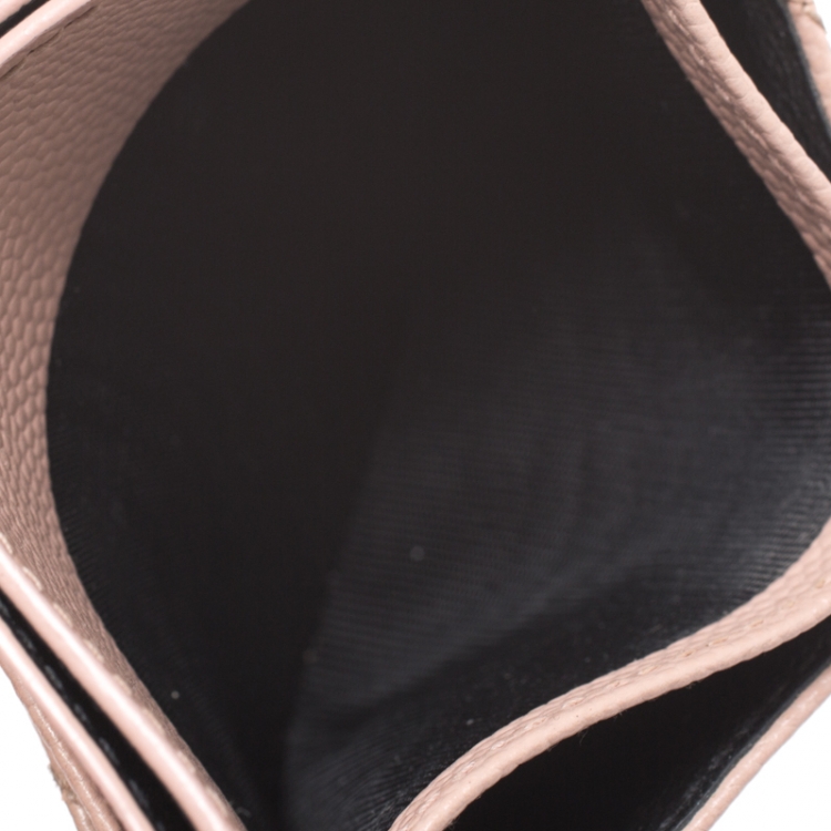 مملوكة مسبقًا Saint Laurent Nude Matelasse Leather Monogram Card Holder