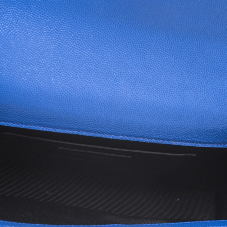 Pre Owned Saint Laurent Blue Leather Kate Monogram Clutch