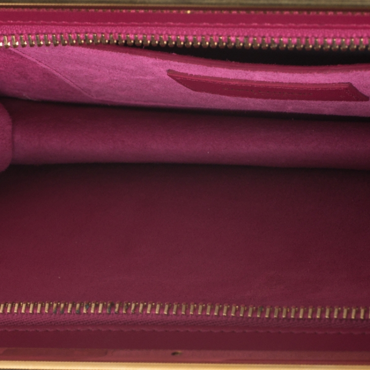 Pre Owned Saint Laurent Fuchsia Leather Lutetia Clutch
