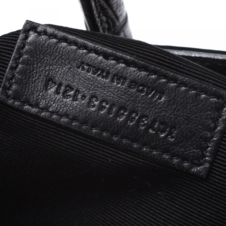Pre Owned Saint Laurent Black Croc Embossed Leather Small Classic Sac De Jour Tote