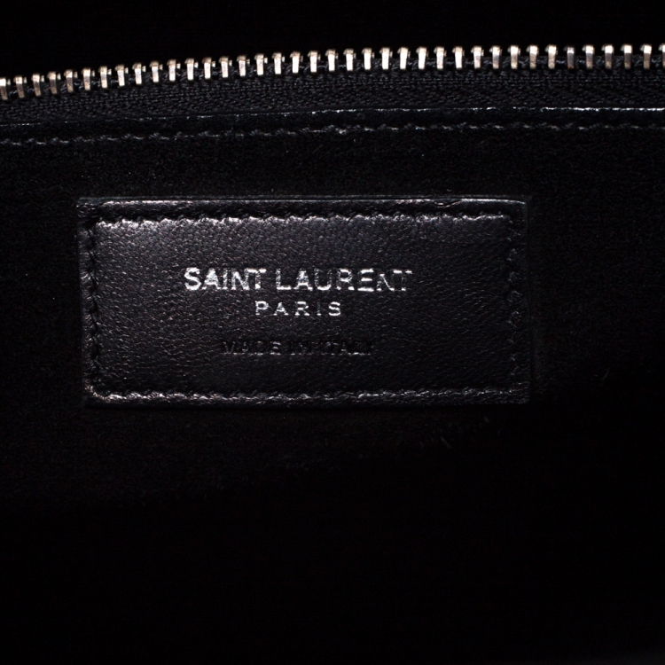 Pre Owned Saint Laurent Black Croc Embossed Leather Small Classic Sac De Jour Tote