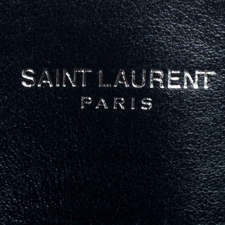 Pre Owned Saint Laurent Blue Matelasse Leather Medium Lou Lou Shoulder Bag