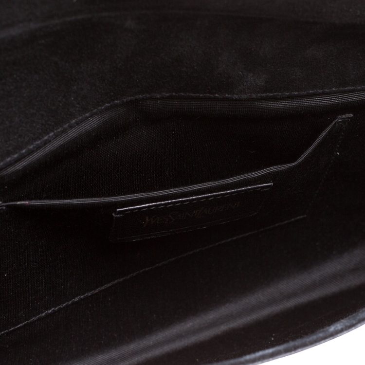 Pre Owned Saint Laurent Black Patent Leather Large Chyc Clutch