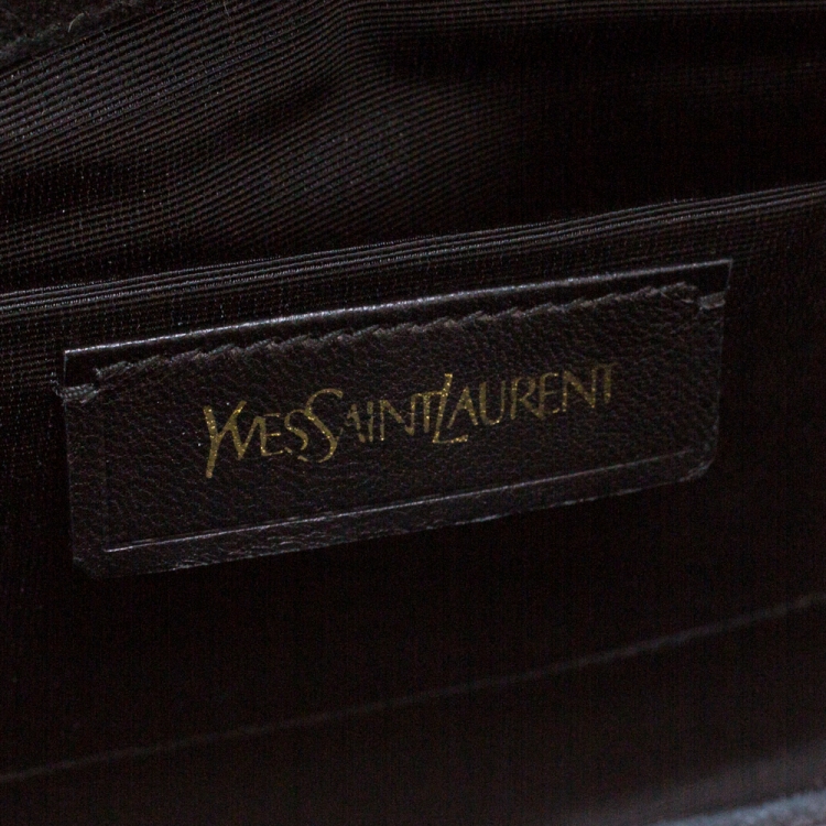 Pre Owned Saint Laurent Black Patent Leather Large Chyc Clutch