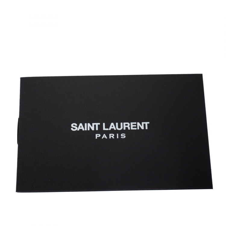 Pre Owned Saint Laurent Fuchsia Patent Leather Zip Around Wallet 