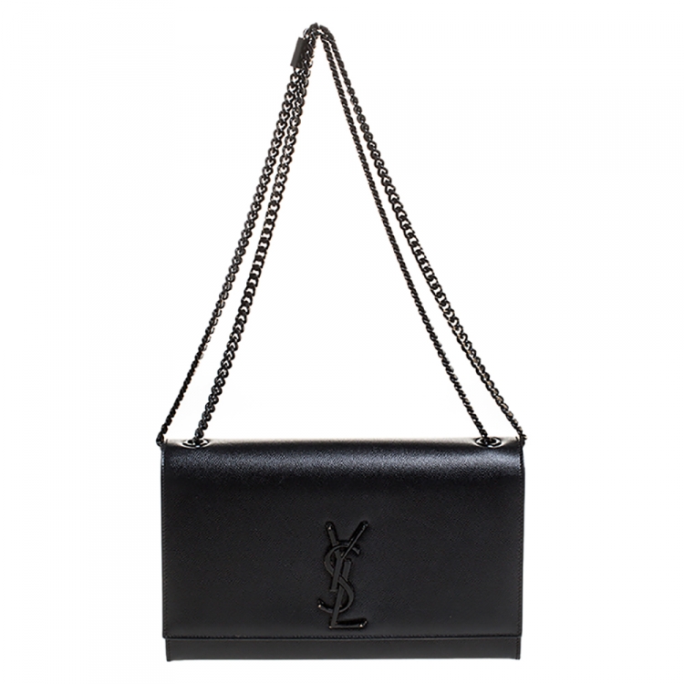Authentic YSL Saint Laurent Medium Kate Crossbody Bag Black With