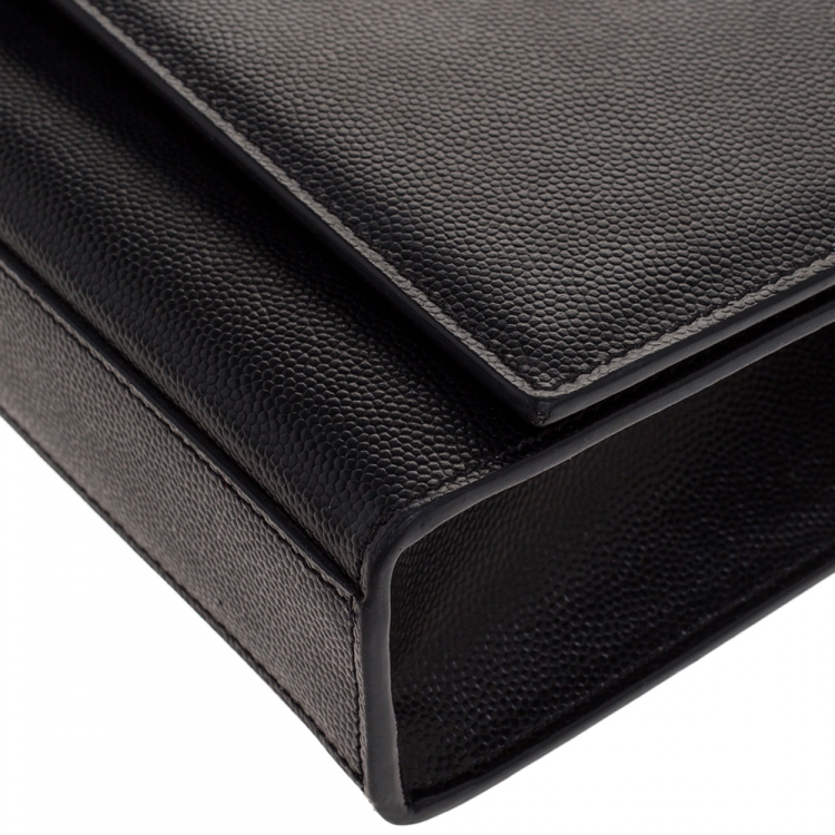 Pre Owned Saint Laurent Black Leather Medium Kate Shoulder Bag