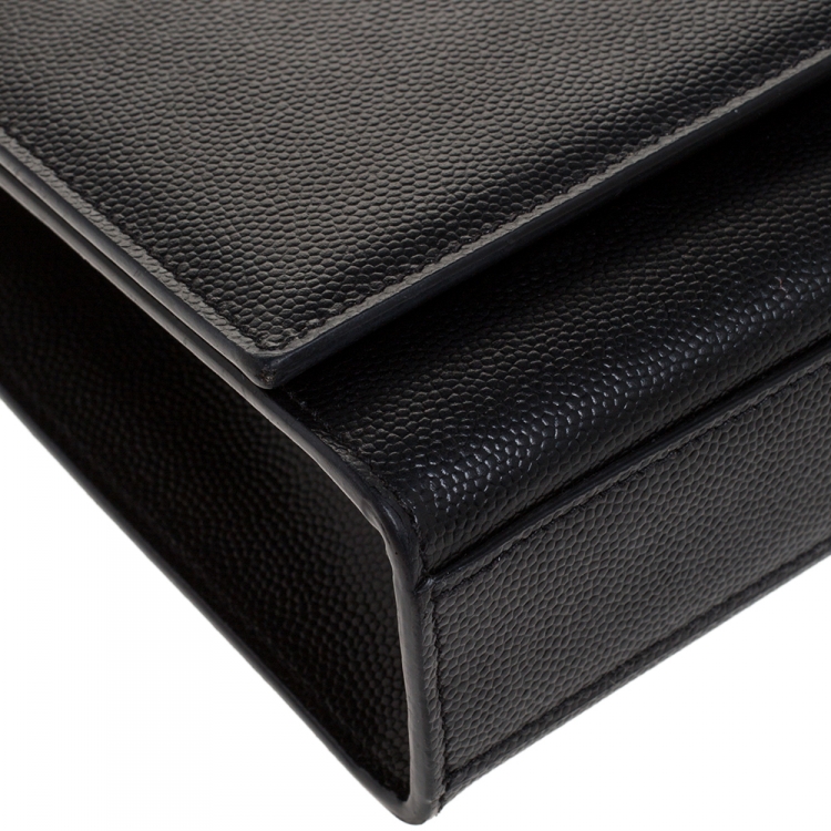 Pre Owned Saint Laurent Black Leather Medium Kate Shoulder Bag