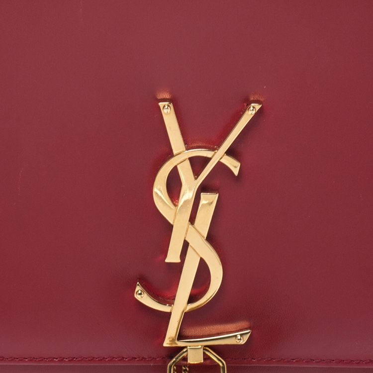 Pre Owned Saint Laurent Red Leather Medium Kate Tassel Shoulder Bag