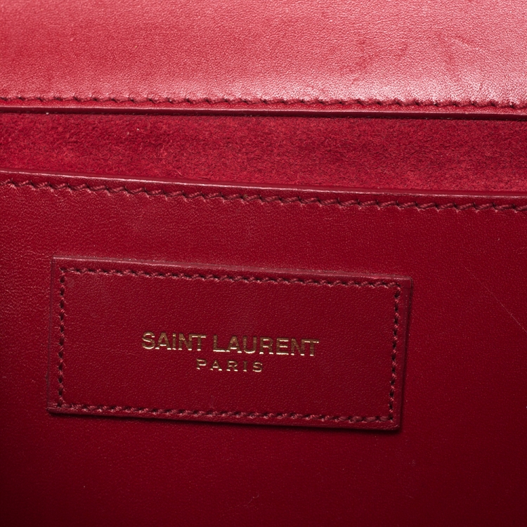 Pre Owned Saint Laurent Red Leather Medium Kate Tassel Shoulder Bag