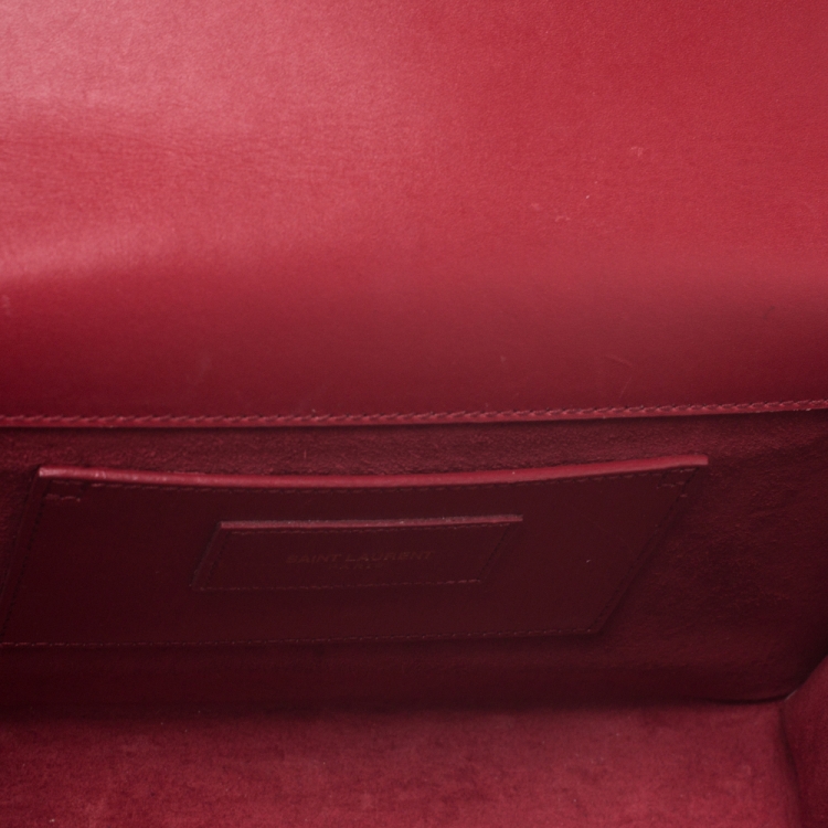 Pre Owned Saint Laurent Red Leather Medium Kate Tassel Shoulder Bag