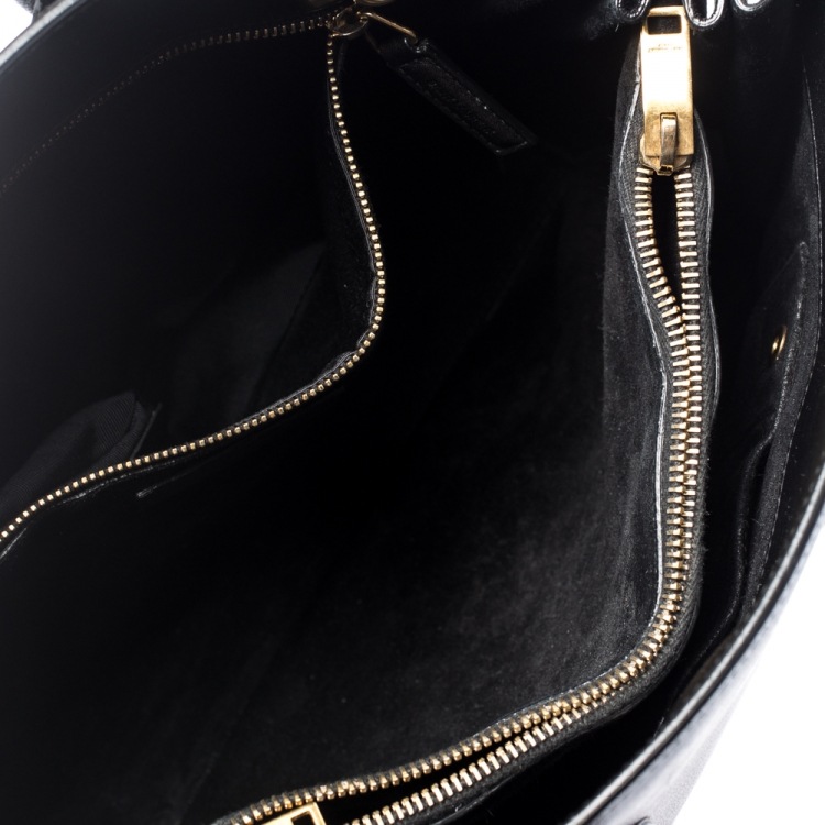 Pre Owned Saint Laurent Black Leather Small Classic Sac De Jour Tote