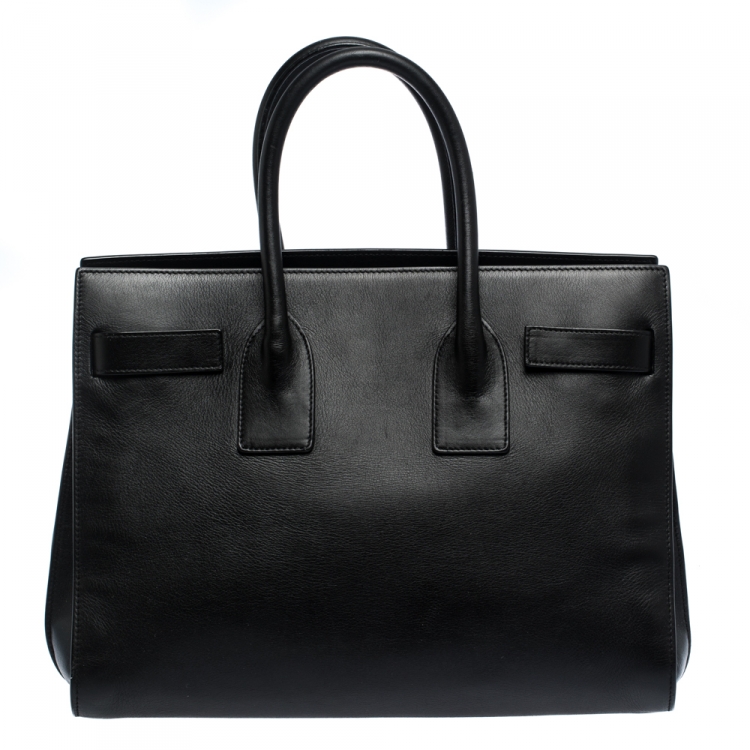 Pre Owned Saint Laurent Black Leather Small Classic Sac De Jour Tote