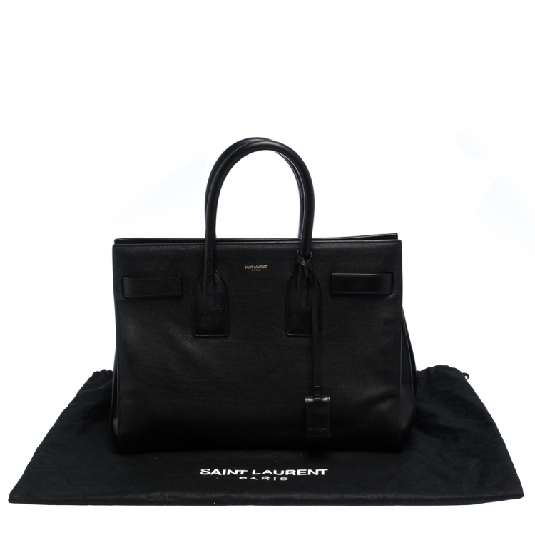 Pre Owned Saint Laurent Black Leather Small Classic Sac De Jour Tote