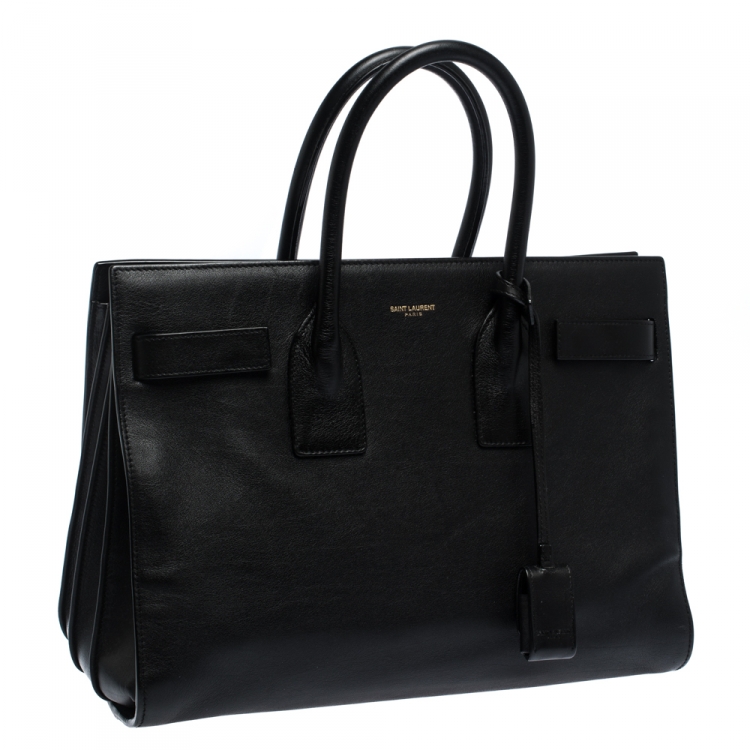 Pre Owned Saint Laurent Black Leather Small Classic Sac De Jour Tote