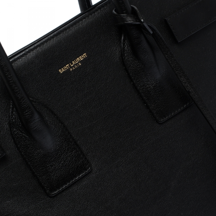 Pre Owned Saint Laurent Black Leather Small Classic Sac De Jour Tote